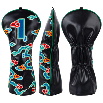 Black PU Colorful Cloud Driver Head Cover